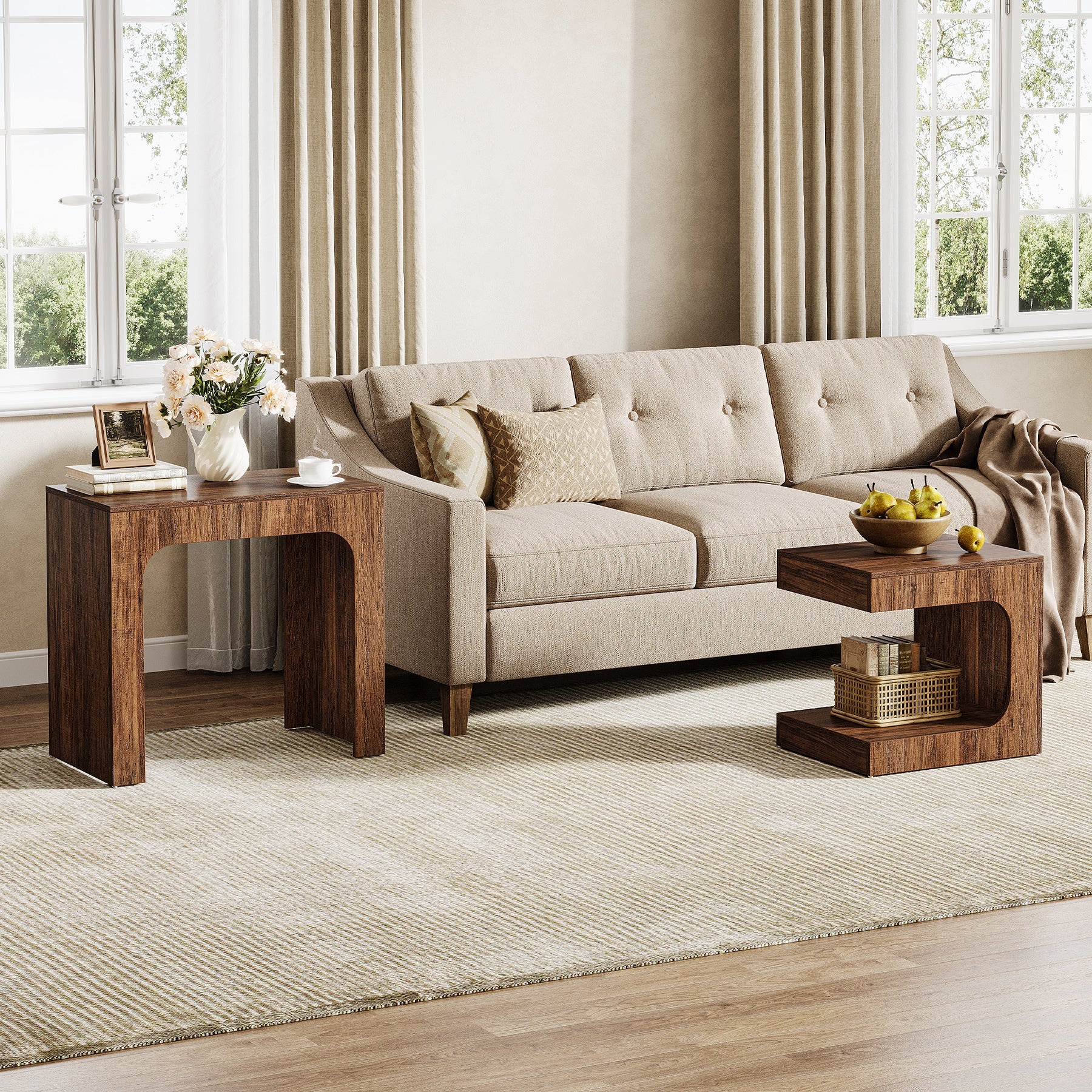 Nesting End Table Set, Small Side Table Night Stand Set Tribesigns