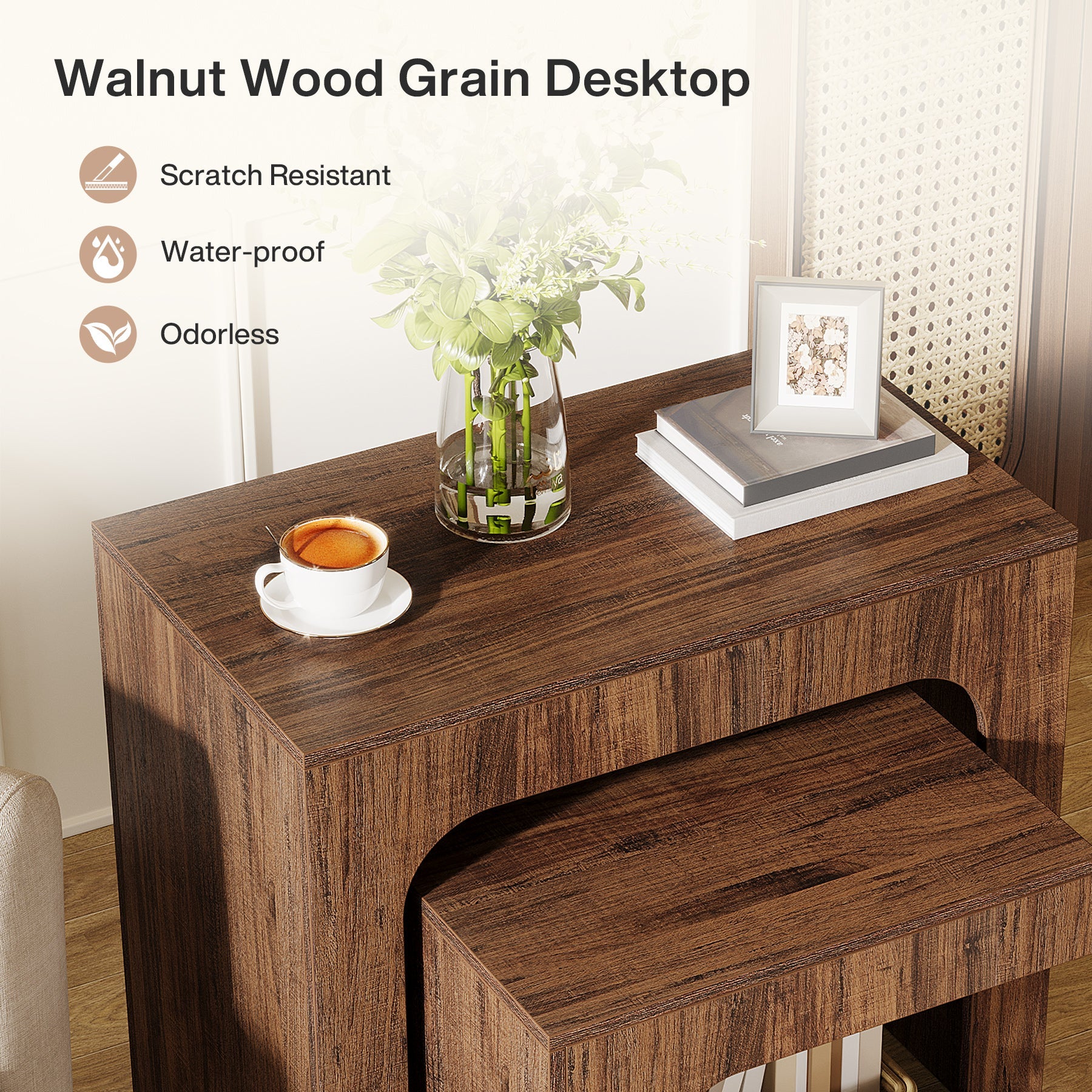 Nesting End Table Set, Small Side Table Night Stand Set Tribesigns