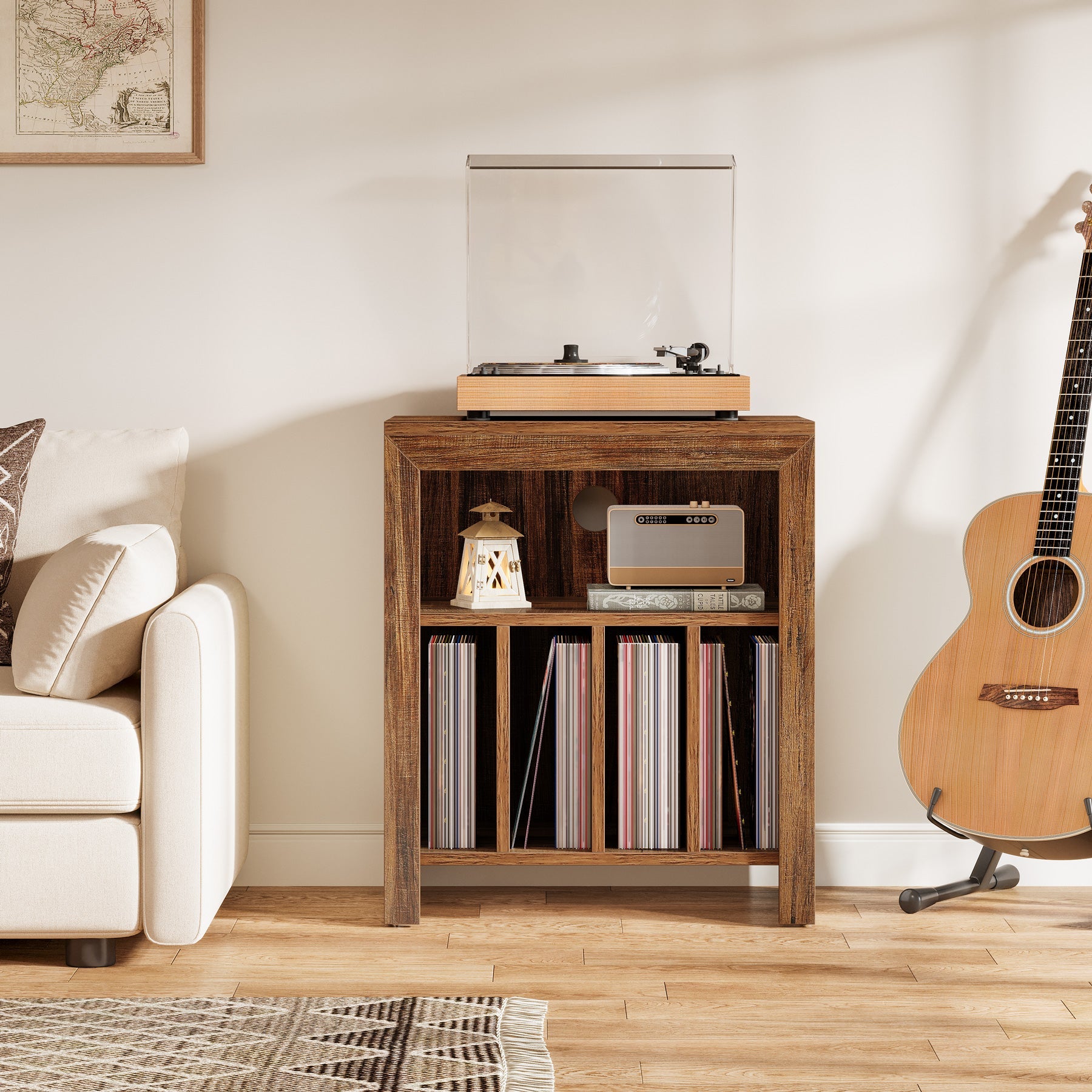 Record Player Stand, Vinyl Record Table Storage Cabinet Turntable Stand Tribesigns