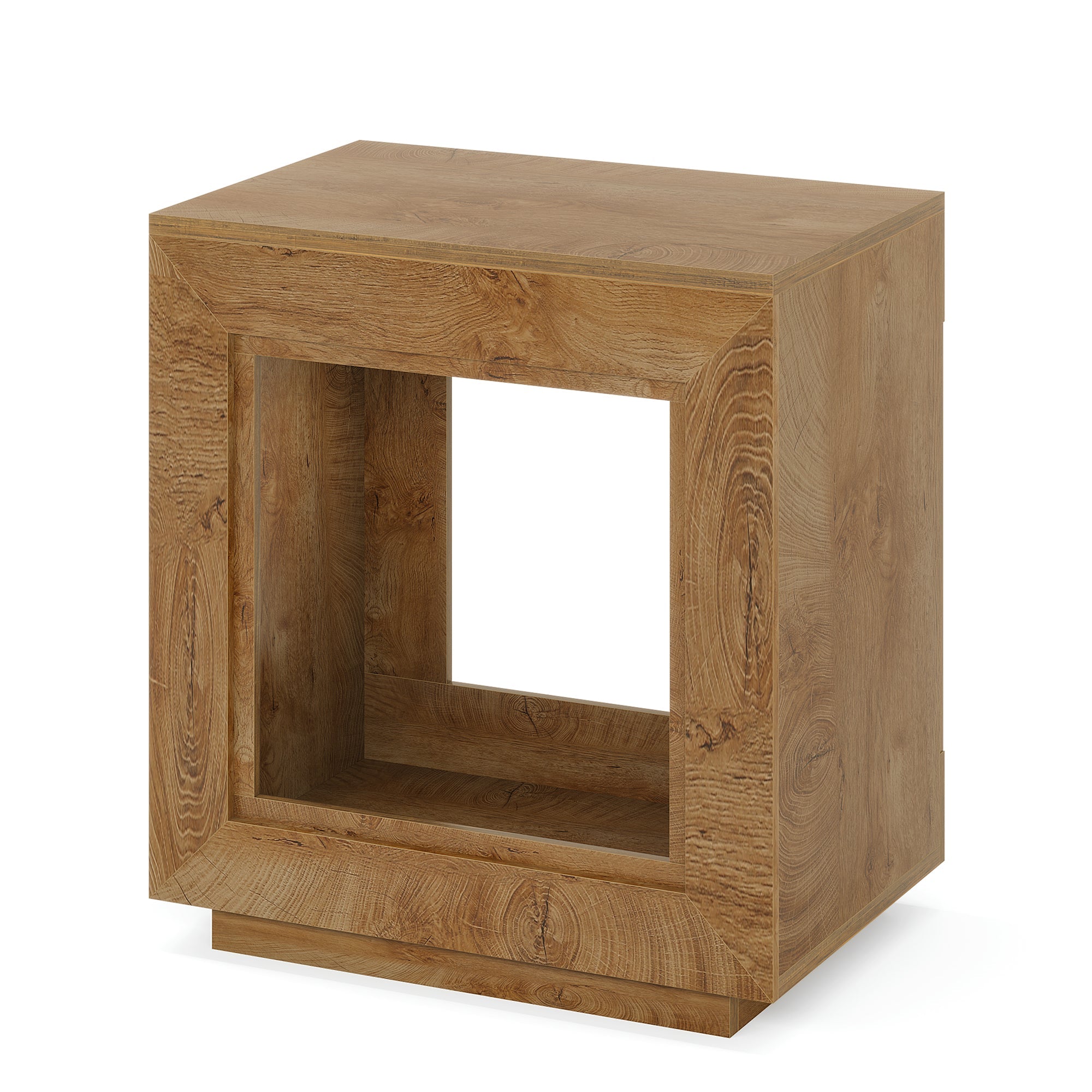 Solid Wood End Table, Square Side Table Nightstands with Storage Tribesigns