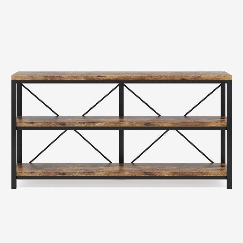 Tribesigns 55" Console Table, Sofa Table TV Stand with 3 - Tier Storage Shelves Tribesigns