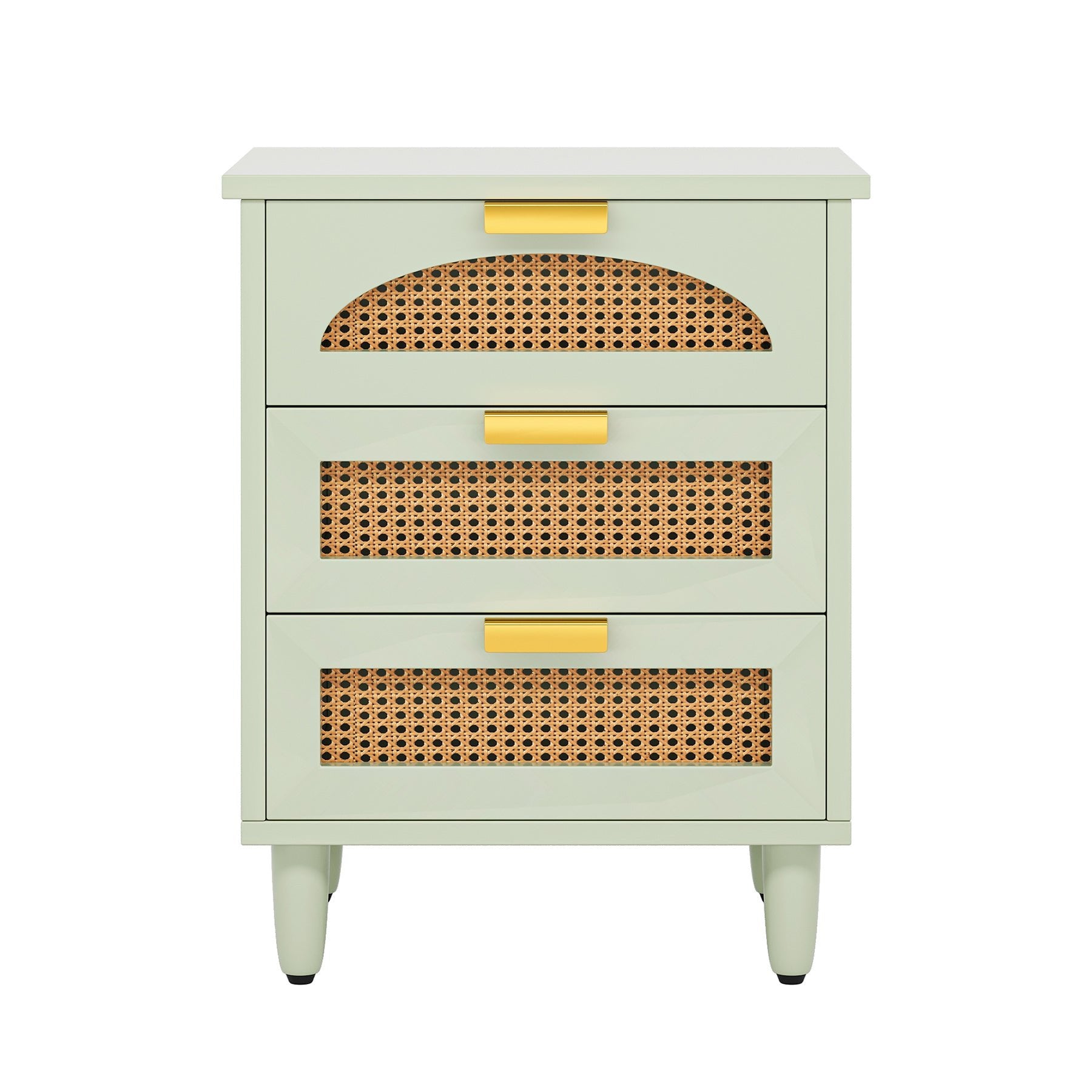 Wood Night Stand, 20 - Inch Bedside Table Storage Cabinet with 3 - Drawers Tribesigns