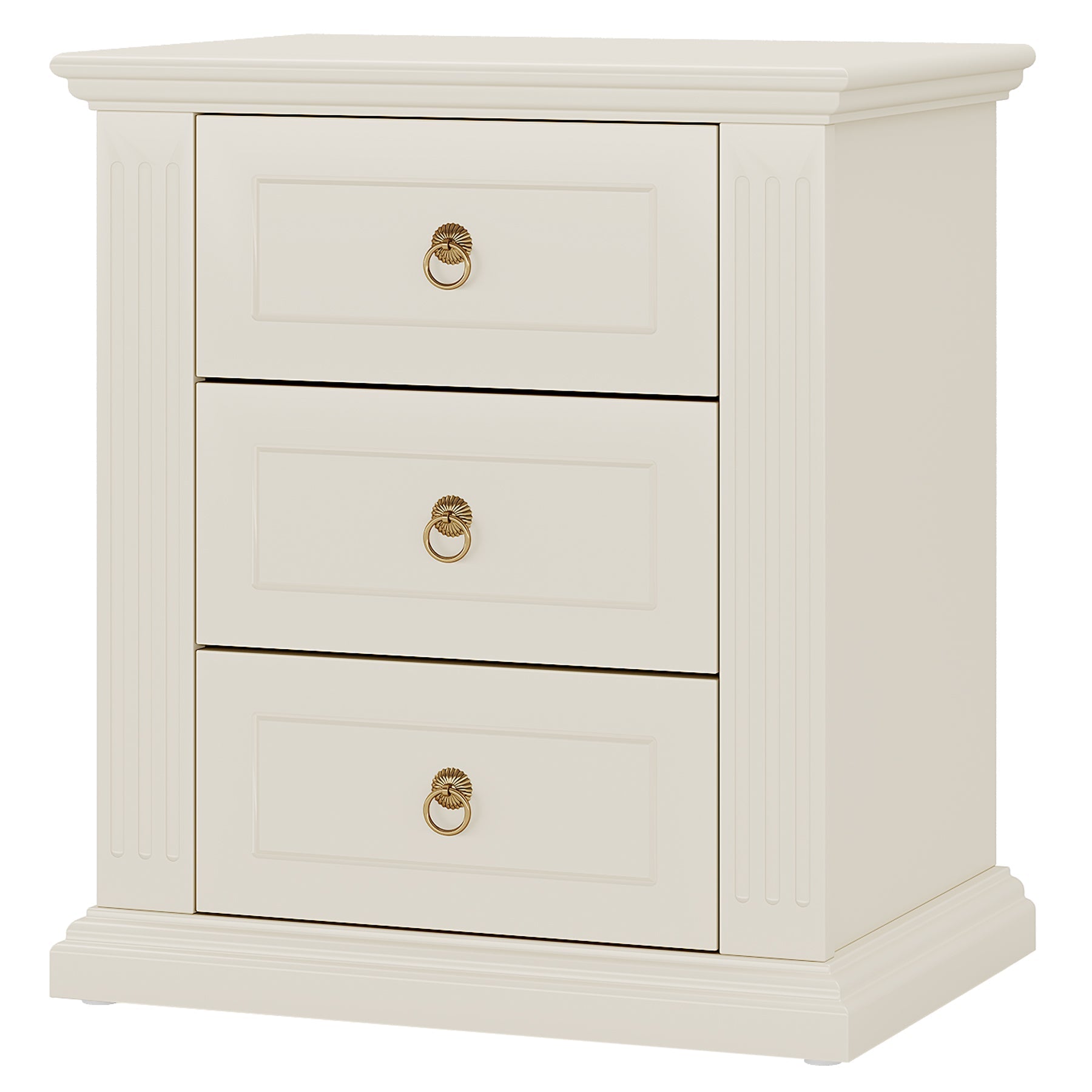 Wood Nightstand, Modern End Table Bedside Table with 3 storage Drawer Tribesigns