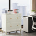 2-Drawer File Cabinet Wooden Office Filing Cabinets with Gold Legs Tribesigns