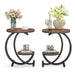 2-Tier End Table, Small Accent Side Table with C-Shaped Frame Tribesigns