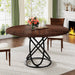 47" Round Dining Table, Dinner Kitchen Table with Metal Base Tribesigns