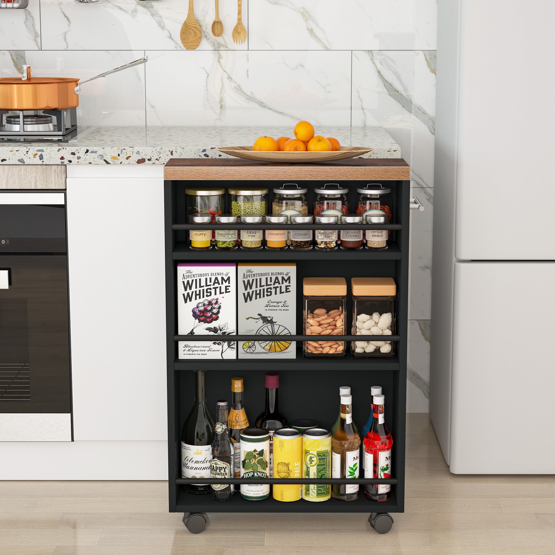 Tribesigns Storage Cart, Slim Rolling Narrow Kitchen Cart for Small Place Tribesigns