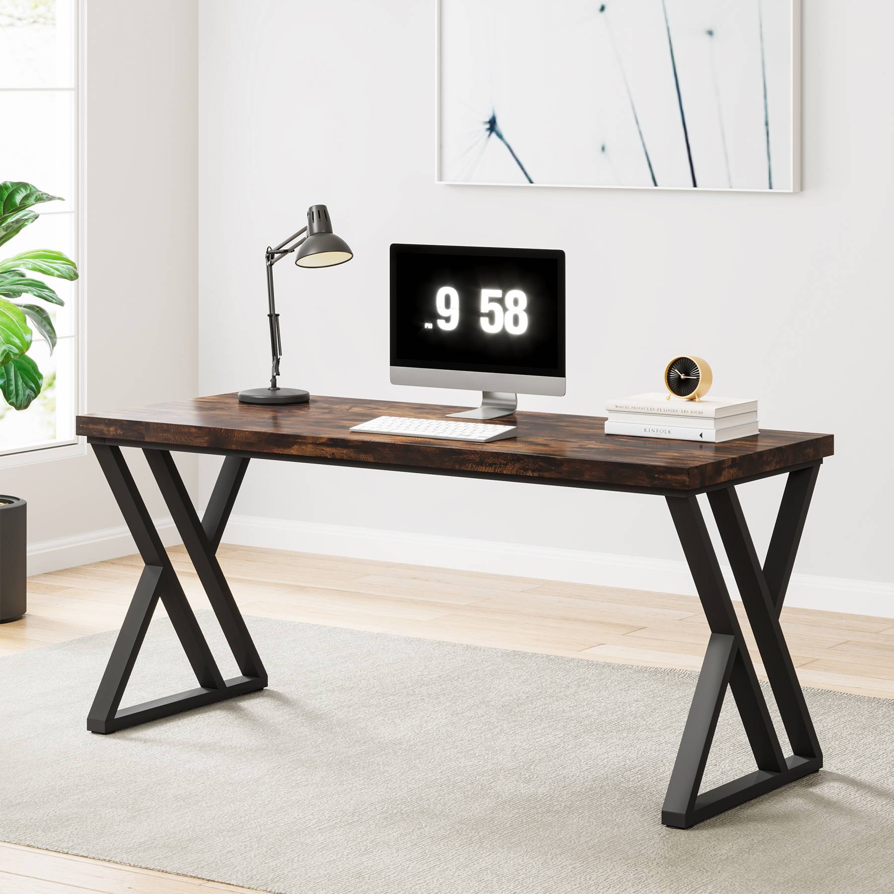 Tribesigns Computer Desk, 55" Heavy Duty Writing Desk Tribesigns