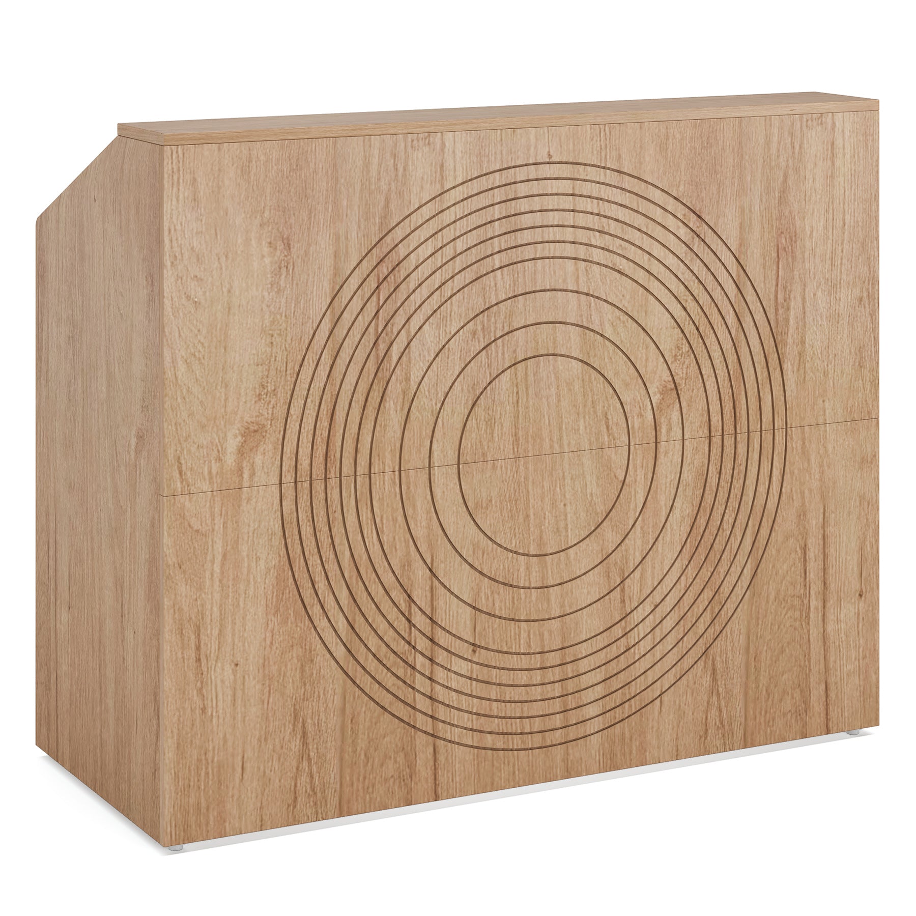 47" Reception Desk, Modern Front Desk Counter Table with Open Shelves Tribesigns