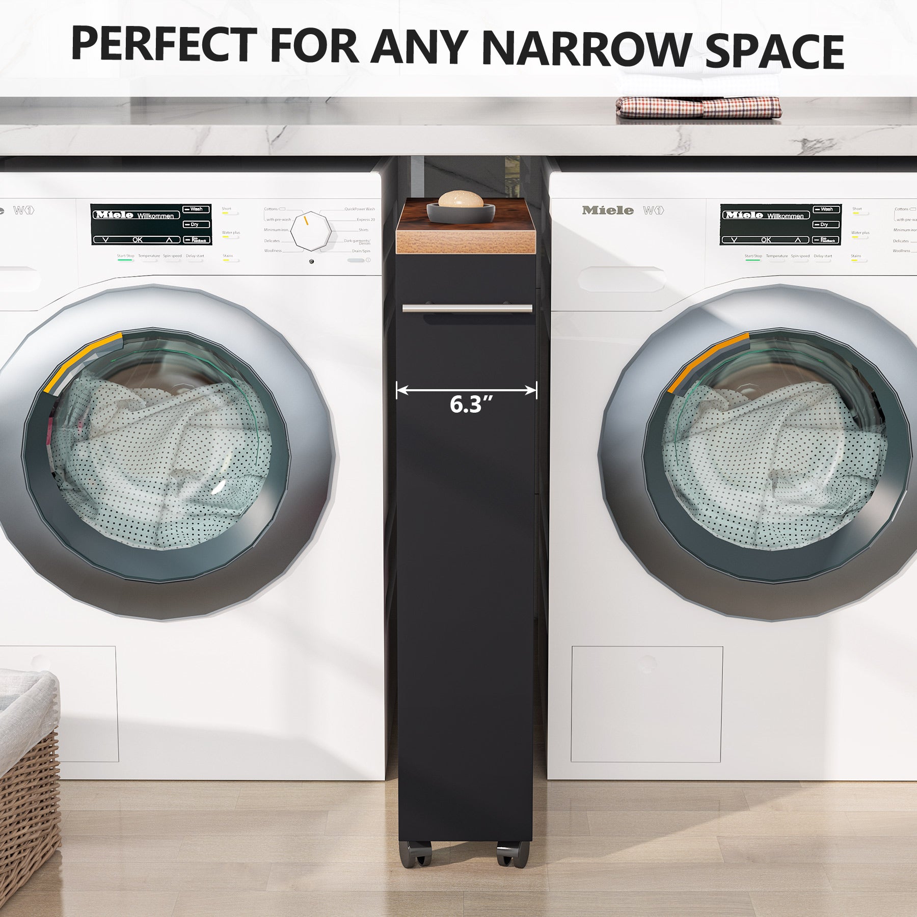 Tribesigns Storage Cart, Slim Rolling Narrow Kitchen Cart for Small Place Tribesigns