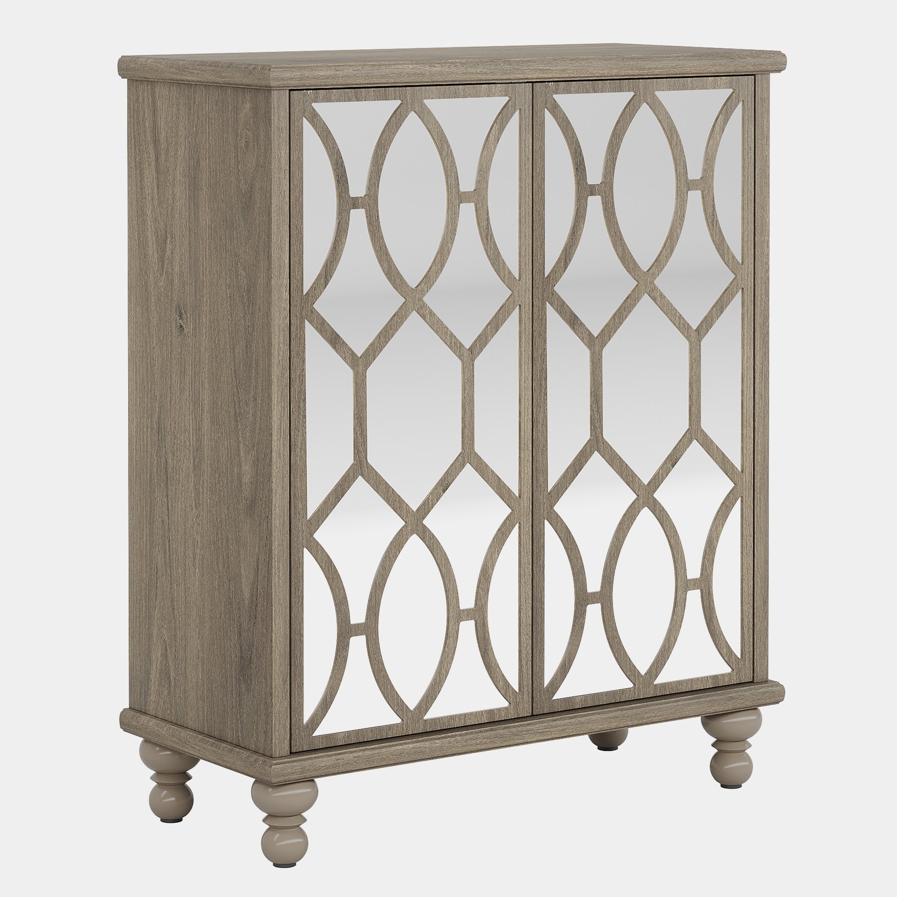 5-Tier Mirror Shoe Cabinet, Large Shoe Storage Organizer With Doors Tribesigns