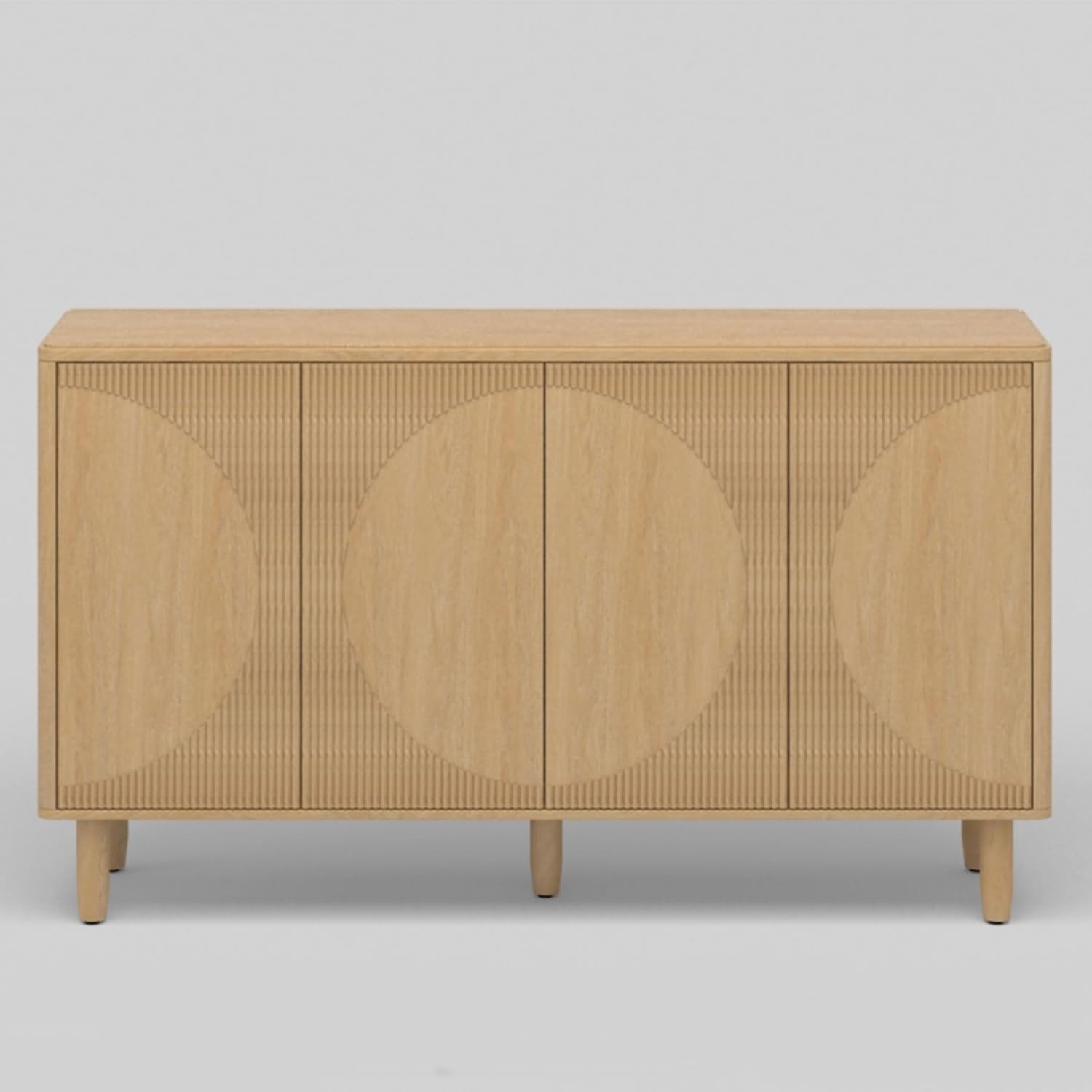 59.4" Sideboard Buffet, White Credenza Storage Cabinet with Doors Tribesigns