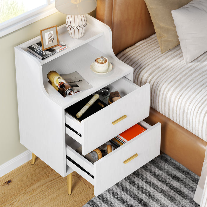 Nightstand, Modern Bedside Table with 2 Drawers Tribesigns
