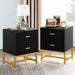 Nightstand, Modern Bed Side End Table with 2-Drawer Tribesigns