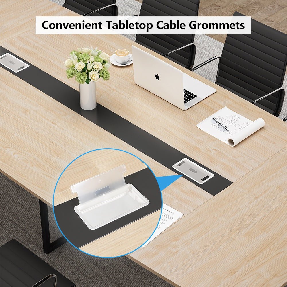 Tribesigns Conference Table, Modern 6FT / 8FT Boat Shaped Meeting Table Tribesigns