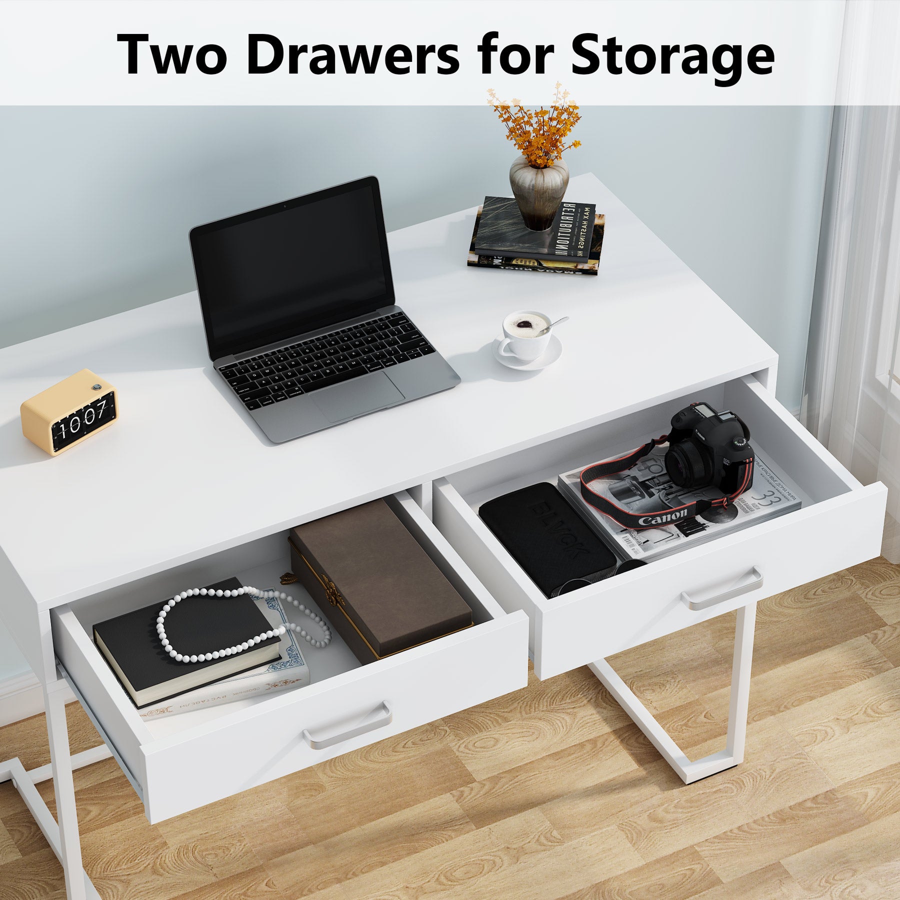 39" Computer Desk with Drawers, Modern Writing Desk Study Desk Tribesigns