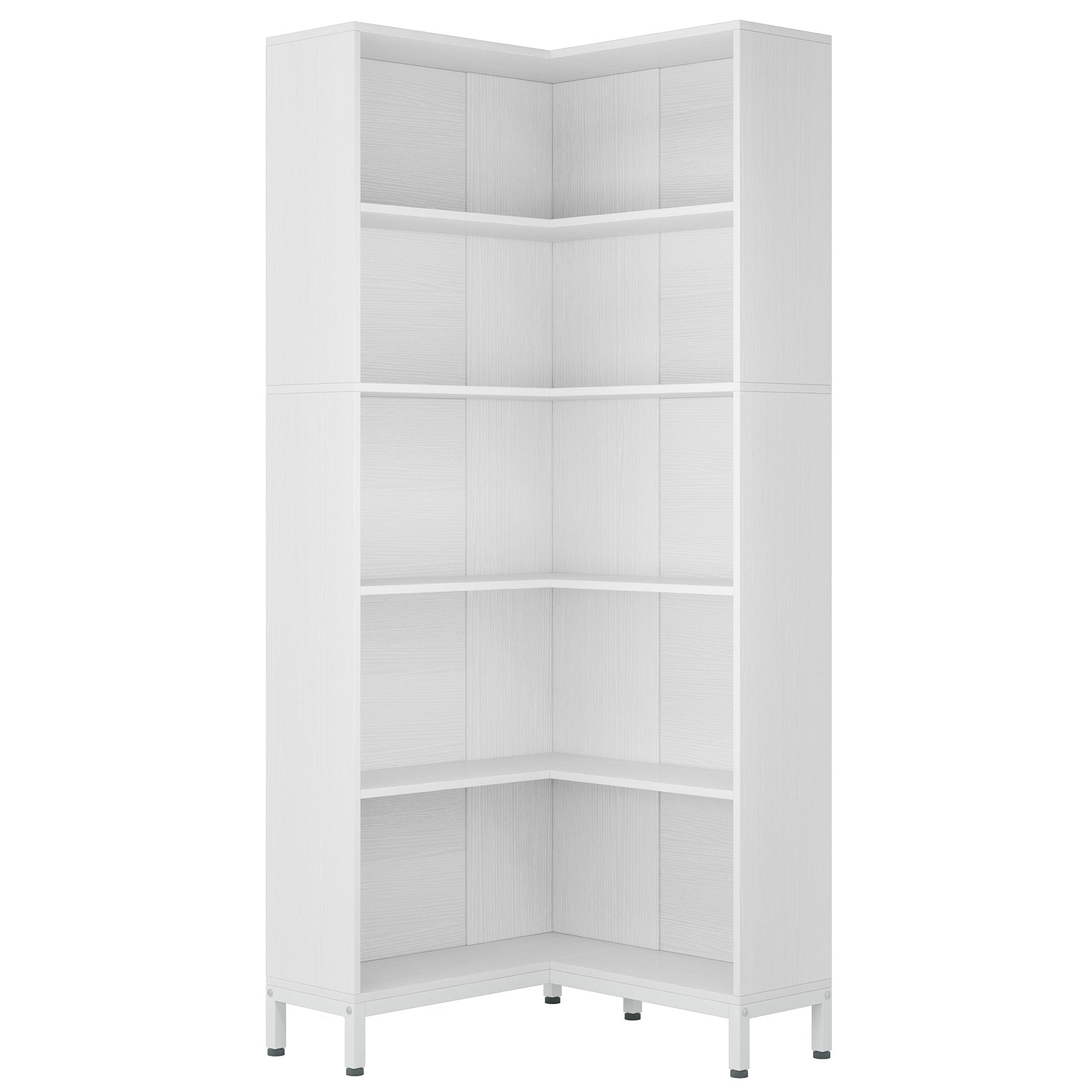 6-Tier Corner Bookcase, 71 inch L-Shaped Etagere Bookshelf Tribesigns