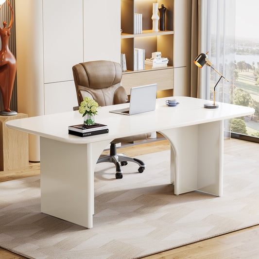 63-Inch Executive Desk, Modern Computer Desk with Arch Design Legs Tribesigns