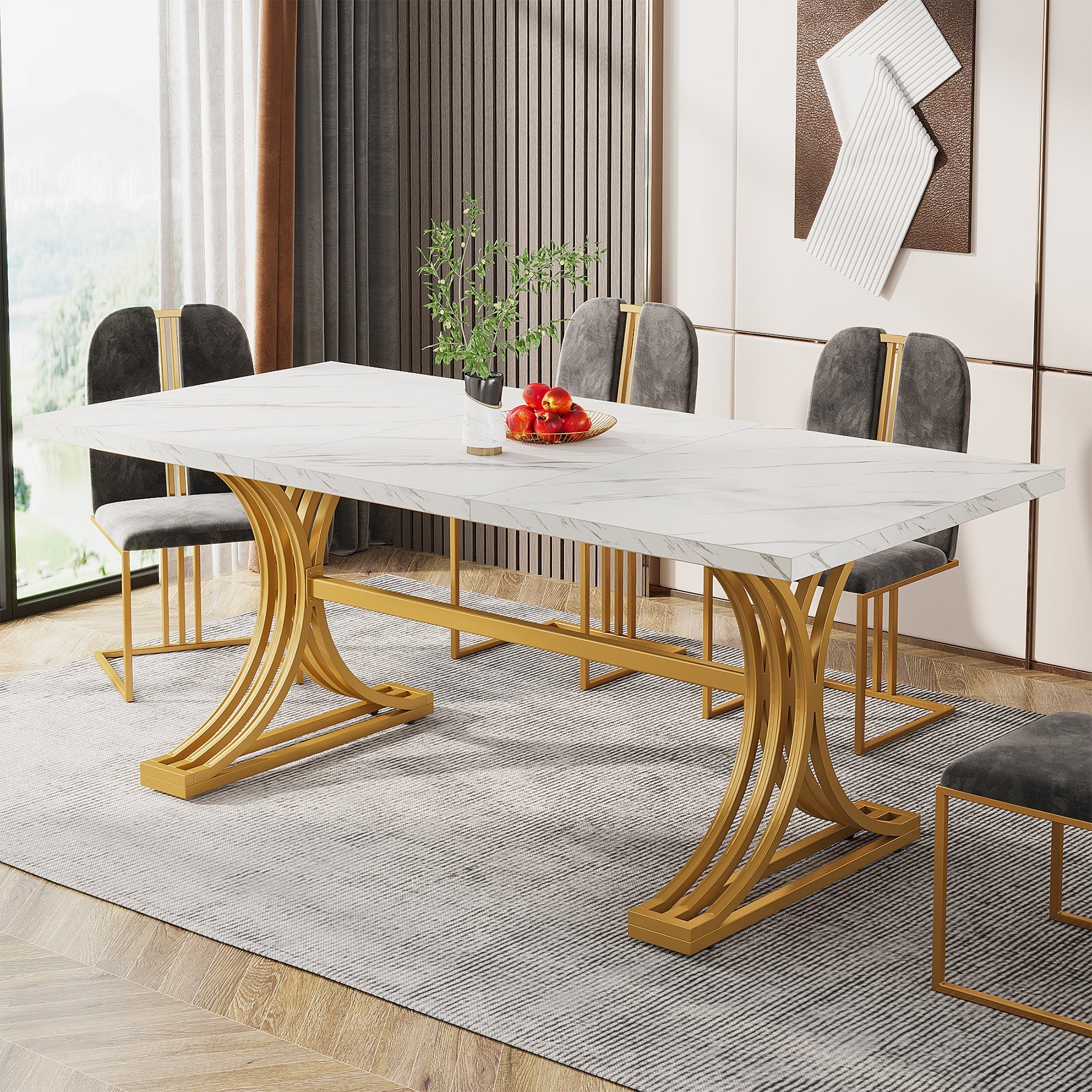 Marble Dining Bench Gold Legs Buy Rocco Marble Top Dining Table