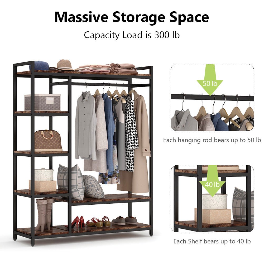 Freestanding Closet Organizer, Portable Garment Rack Tribesigns