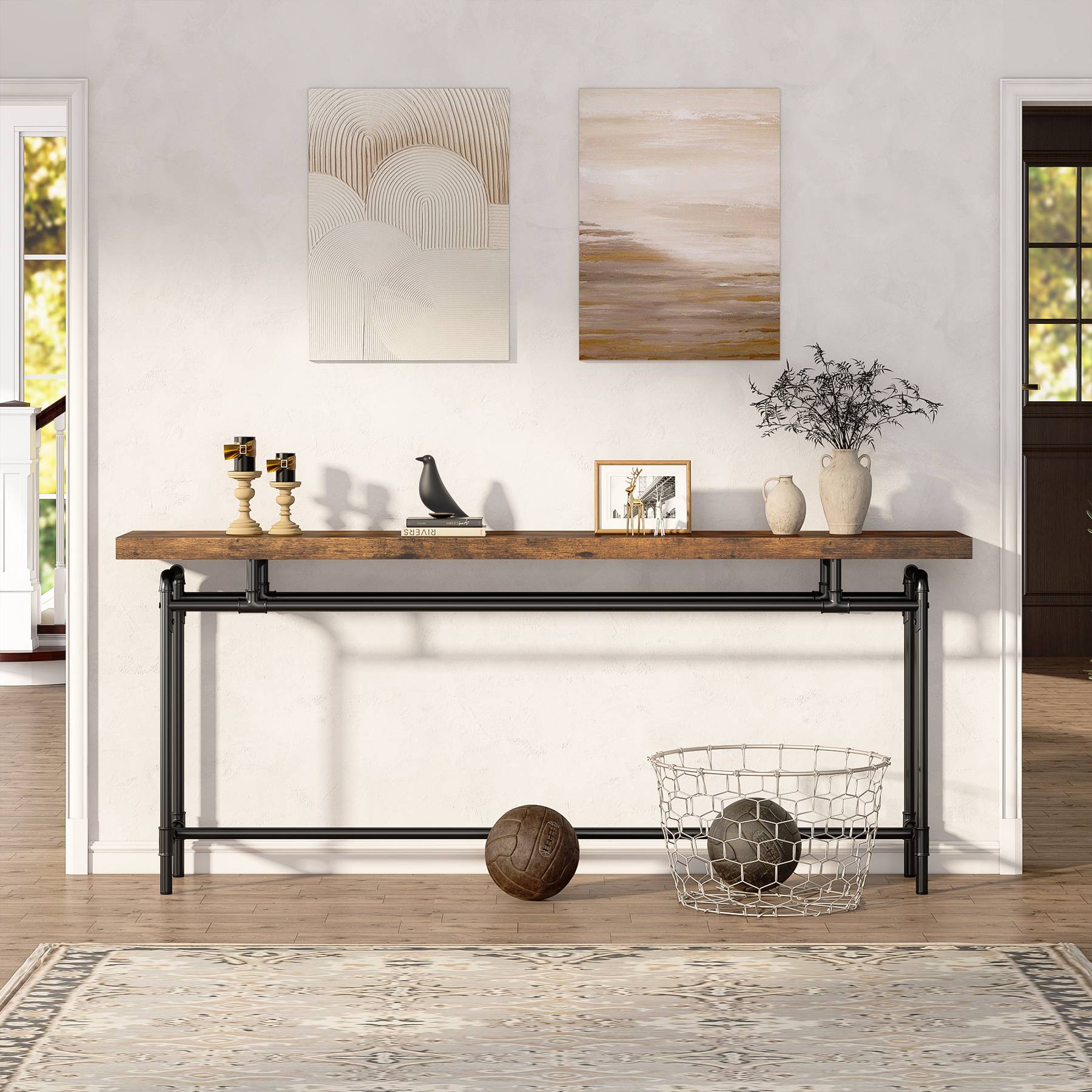 Console Table, 70.9" Narrow Long Entryway Sofa Table Tribesigns