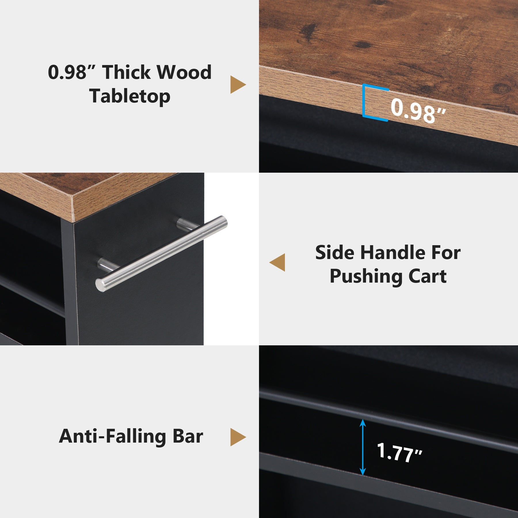 Tribesigns Storage Cart, Slim Rolling Narrow Kitchen Cart for Small Place Tribesigns