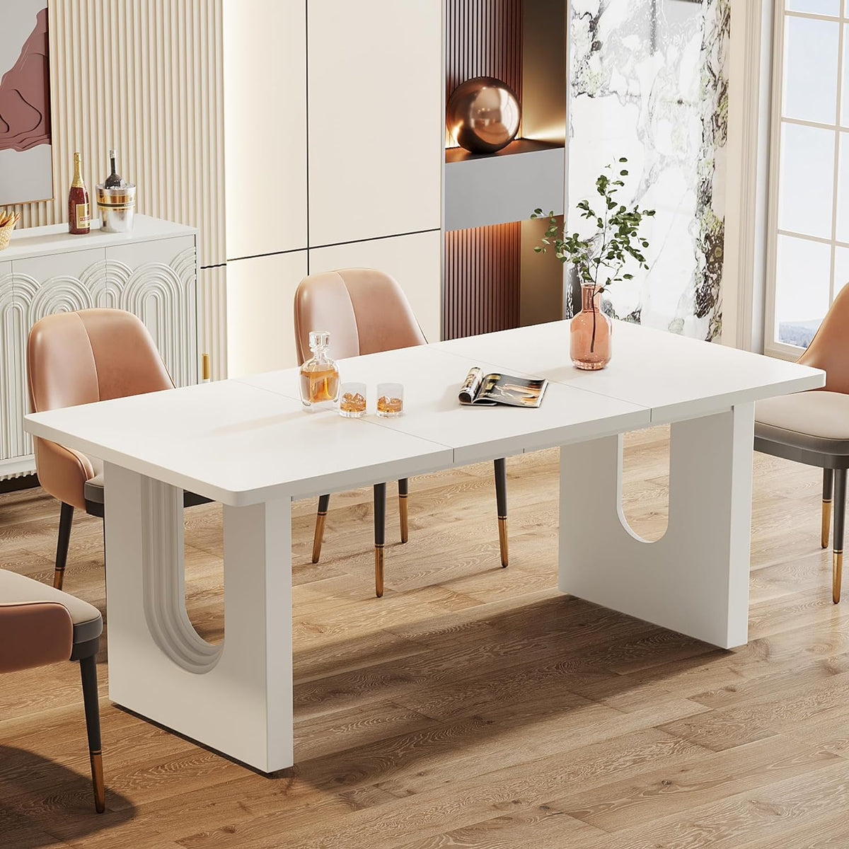 Tribesigns 71" Wood Dining Table for 6 to 8 People-Tribesigns