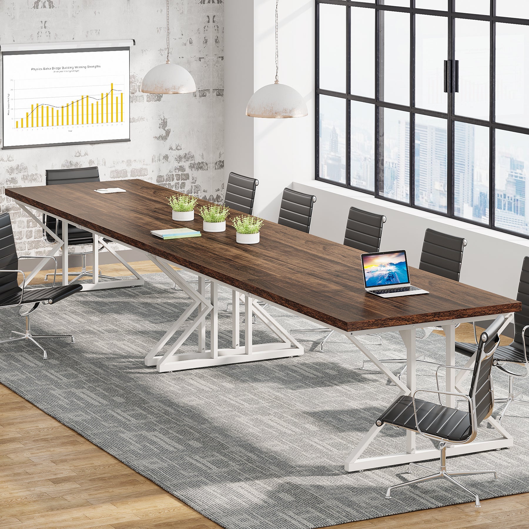 78.7" Executive Desk, Large Computer Desk Two Person Desk for Home Office Tribesigns