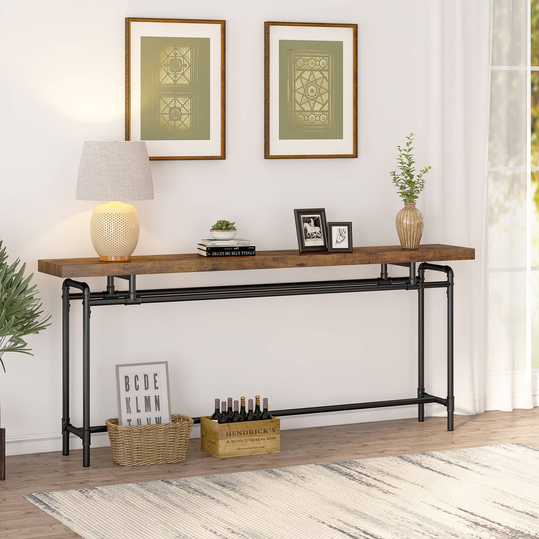 Console Table, 70.9" Narrow Long Entryway Sofa Table Tribesigns