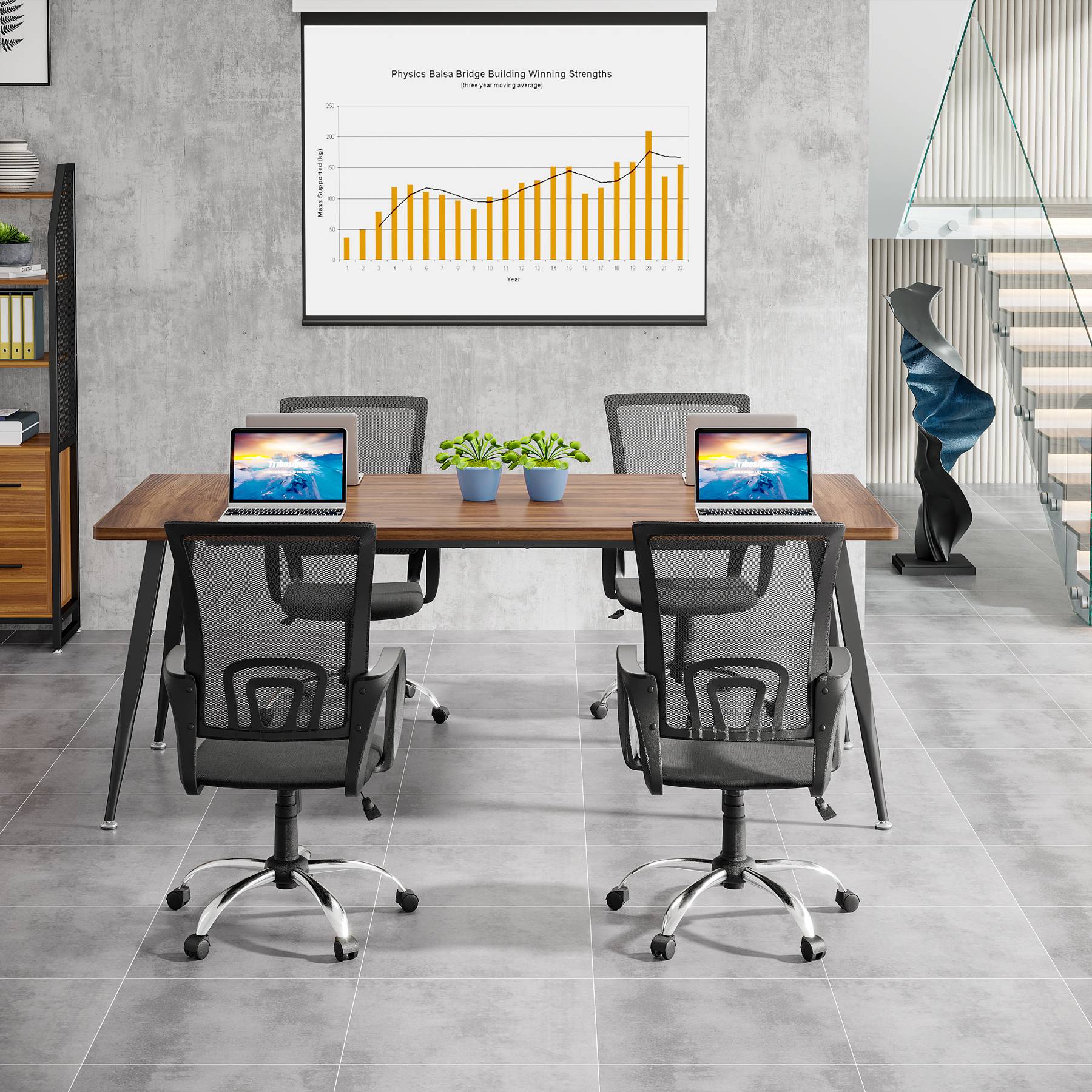 Tribesigns 6FT Conference Table, Rectangular Meeting Room Seminar Table Tribesigns