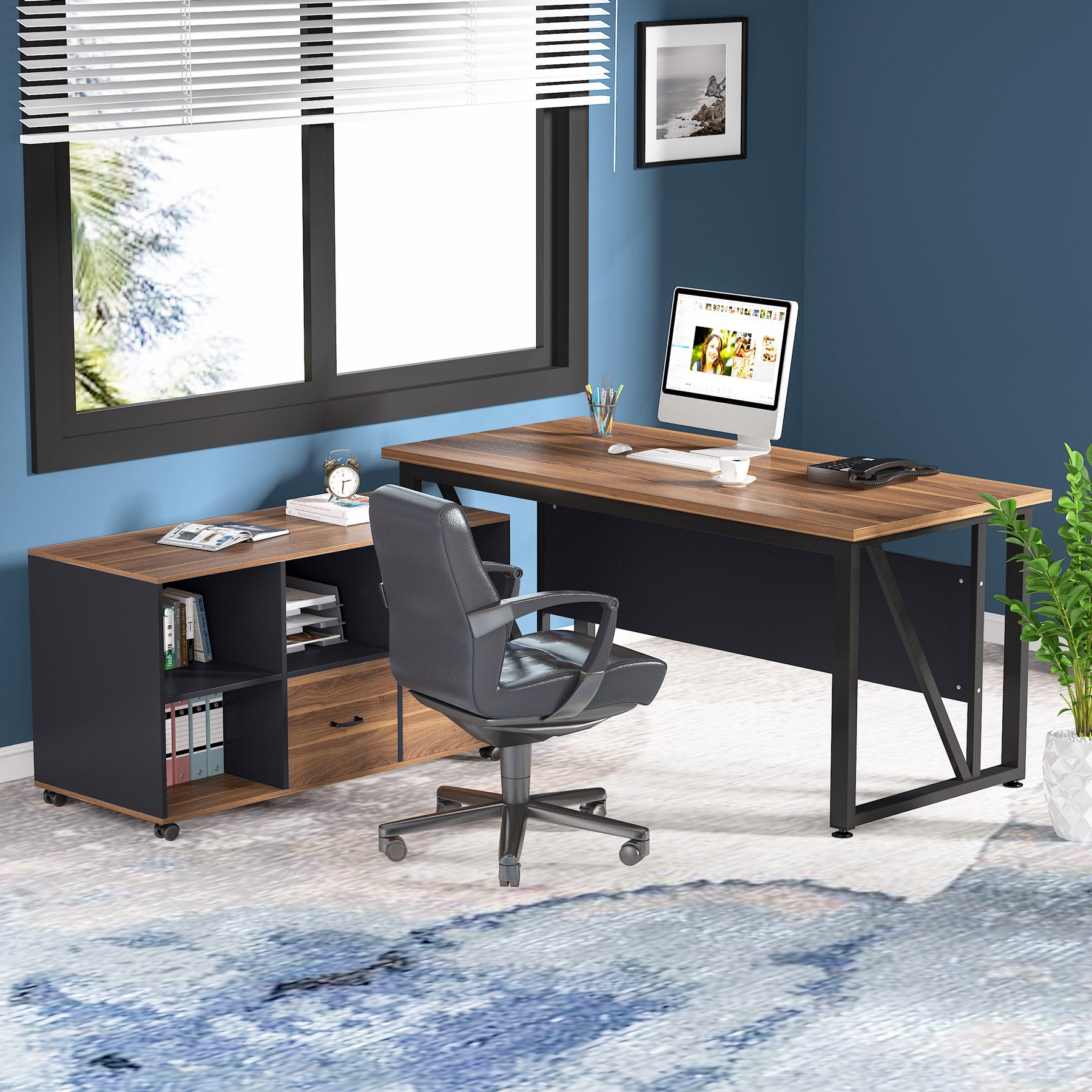 Tribesigns Computer Desk, 55 inches Executive Desk for Home Office Tribesigns