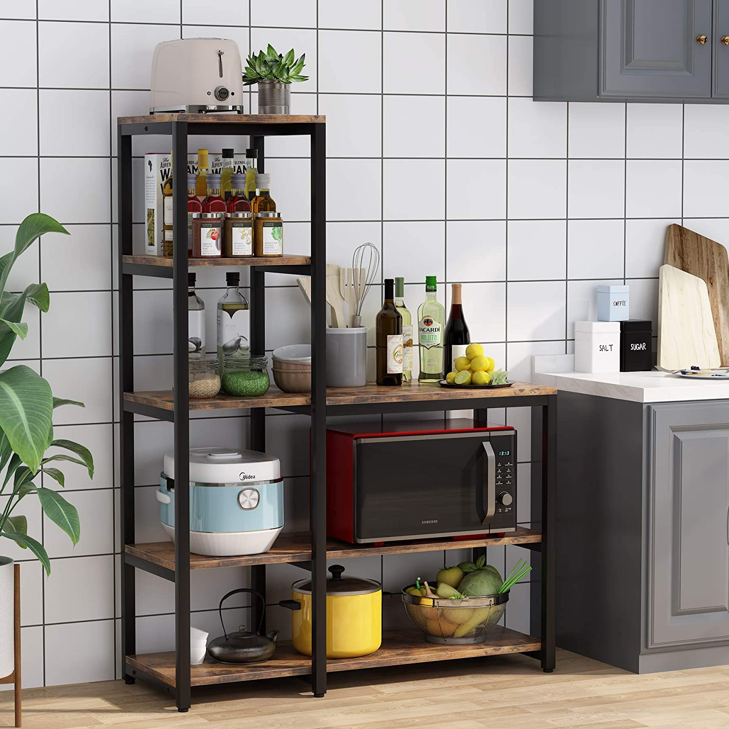 Tribesigns's Kitchen Baker's Rack, 5-Tier Microwave Oven Stand Shelf.