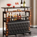 Bar Unit for Liquor, Home Entertainment Bar with Storage and Footrest Tribesigns