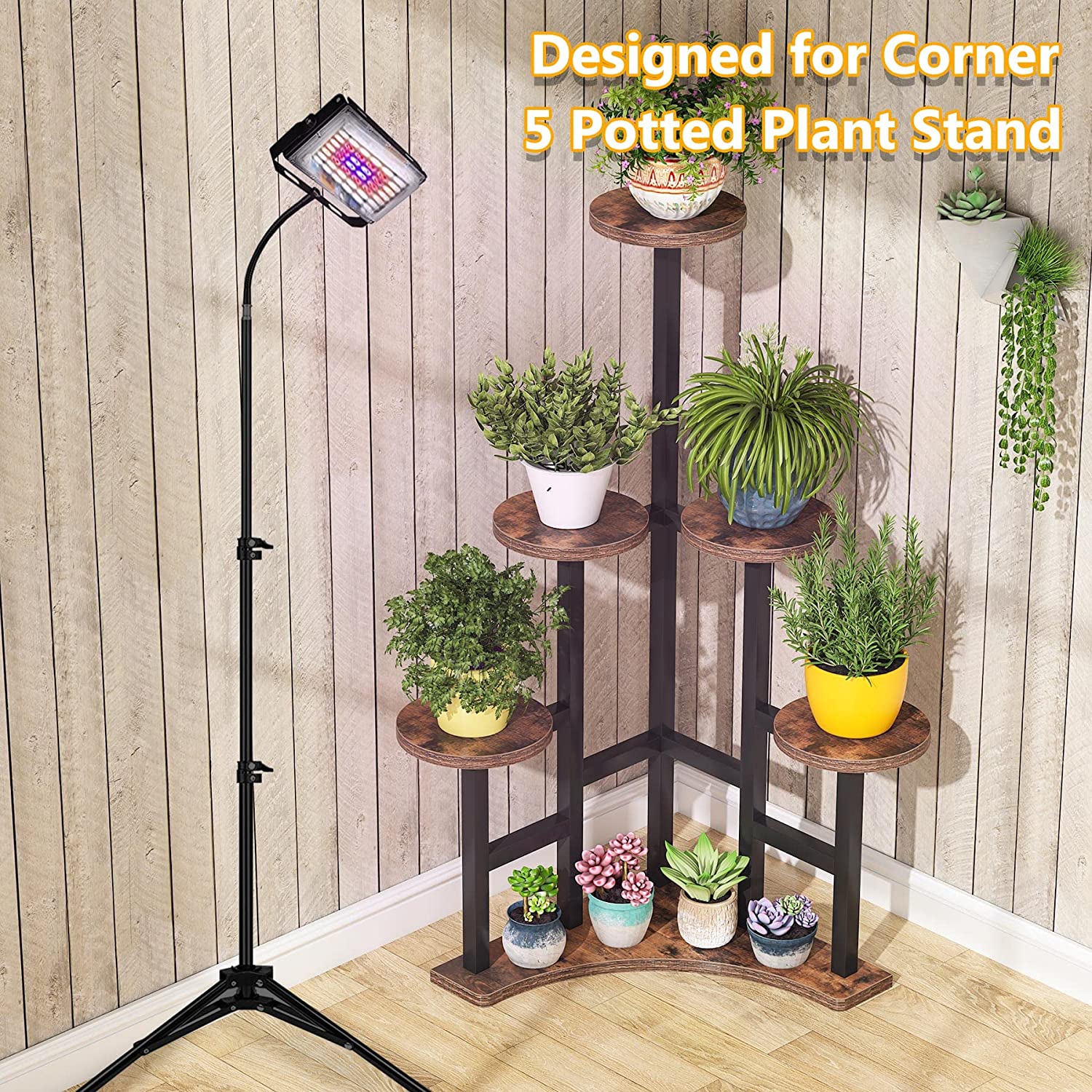 Corner Plant Stand Indoor, 6 Tiered Plant Shelf Flower Stand Tribesigns