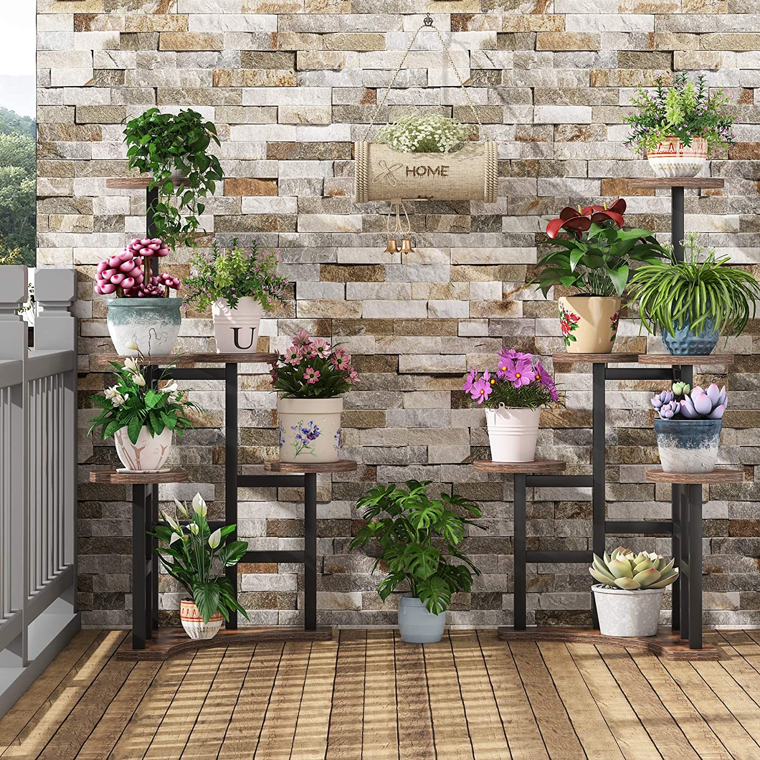 Corner Plant Stand Indoor, 6 Tiered Plant Shelf Flower Stand Tribesigns