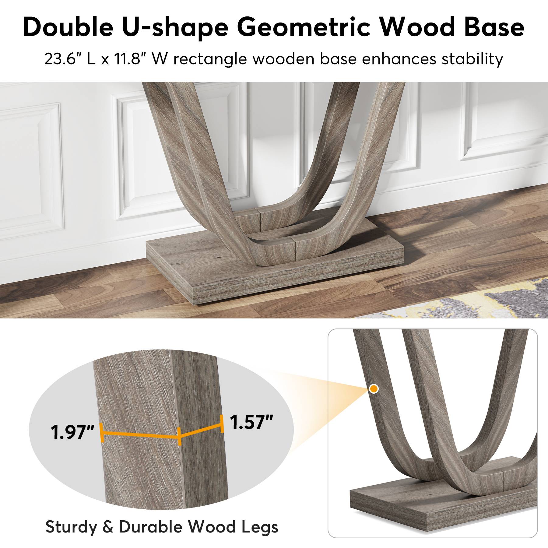 Console Table, 55 Inch Farmhouse Sofa Table Hallway Table Tribesigns