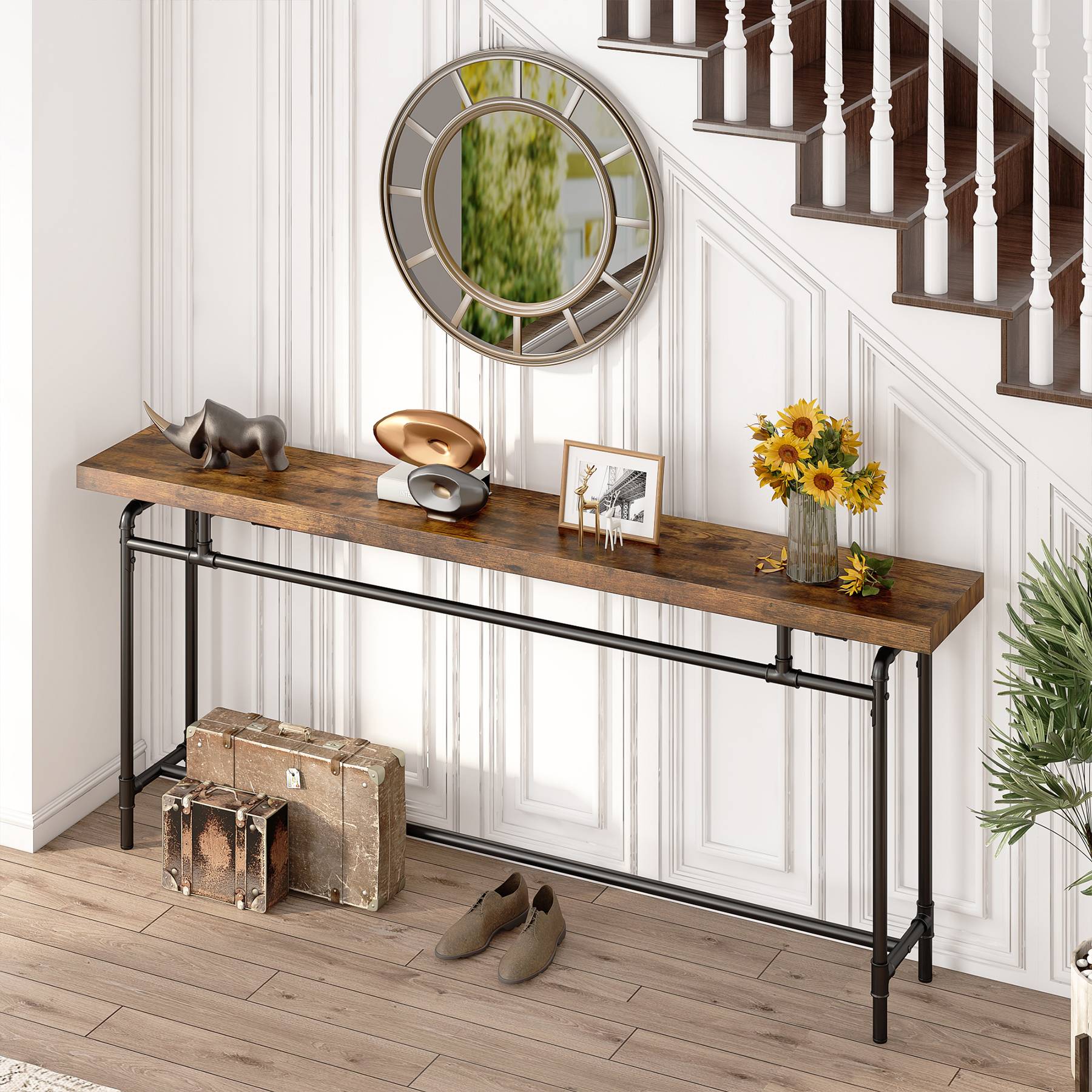 Console Table, 70.9" Narrow Long Entryway Sofa Table Tribesigns