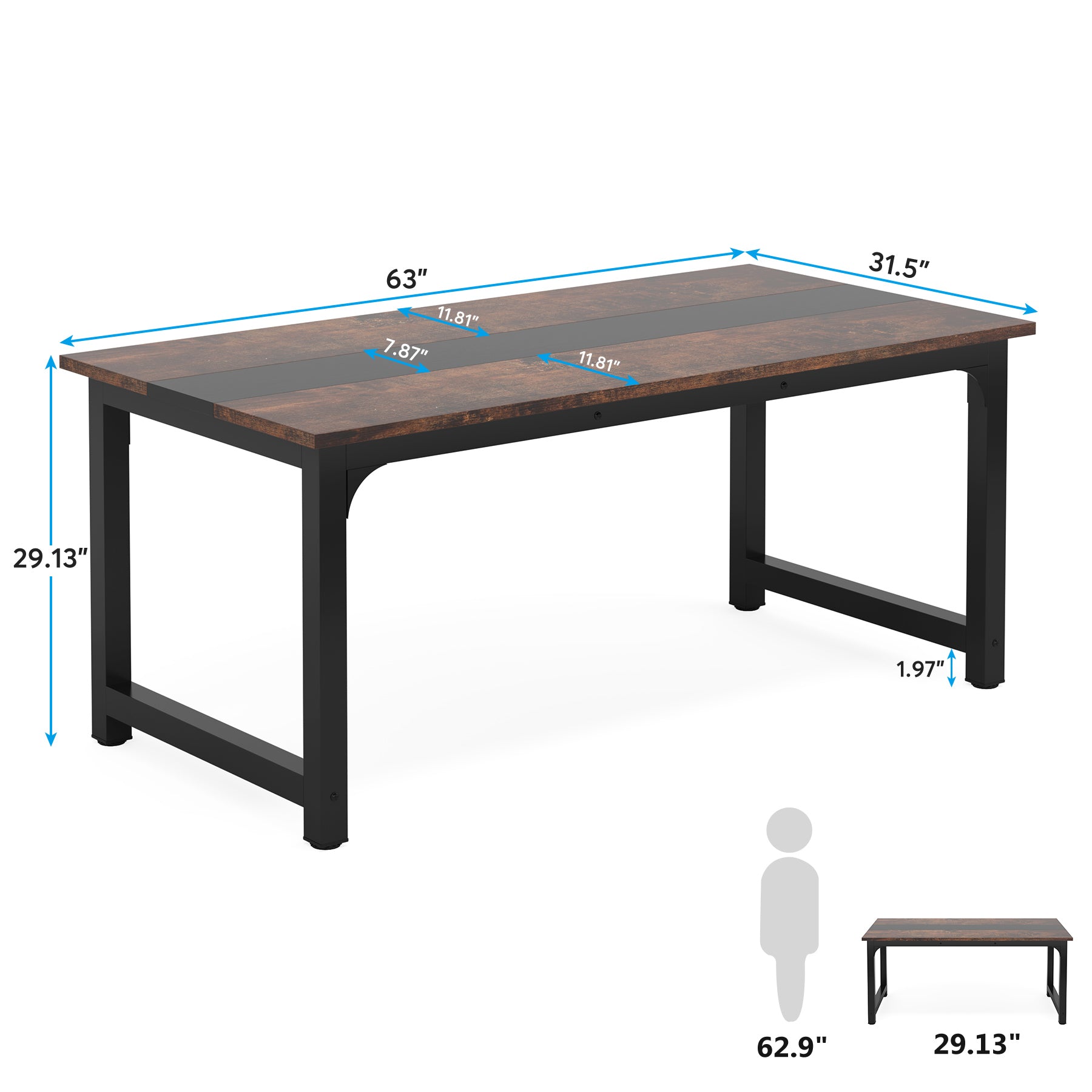 Tribesigns Tribesigns Conference Table, Rectangular Meeting Seminar Table Boardroom Desk