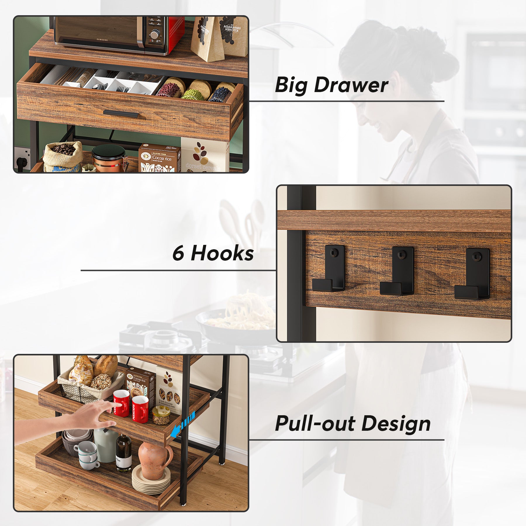 Product Features of 5-Tier Kitchen Baker's Rack of Tribesigns.
