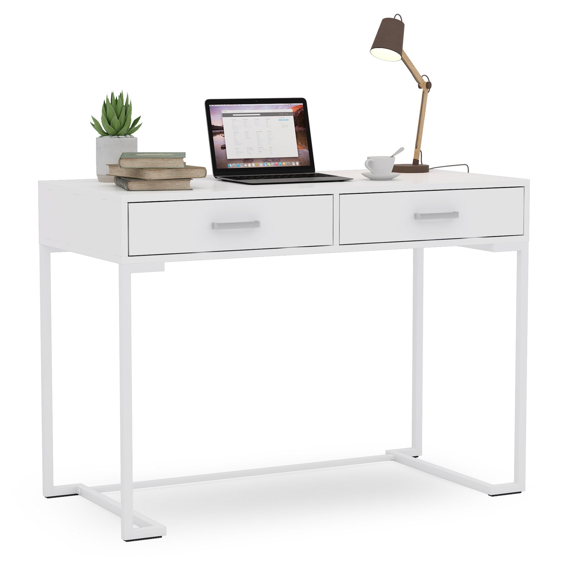 39" Computer Desk with Drawers, Modern Writing Desk Study Desk Tribesigns