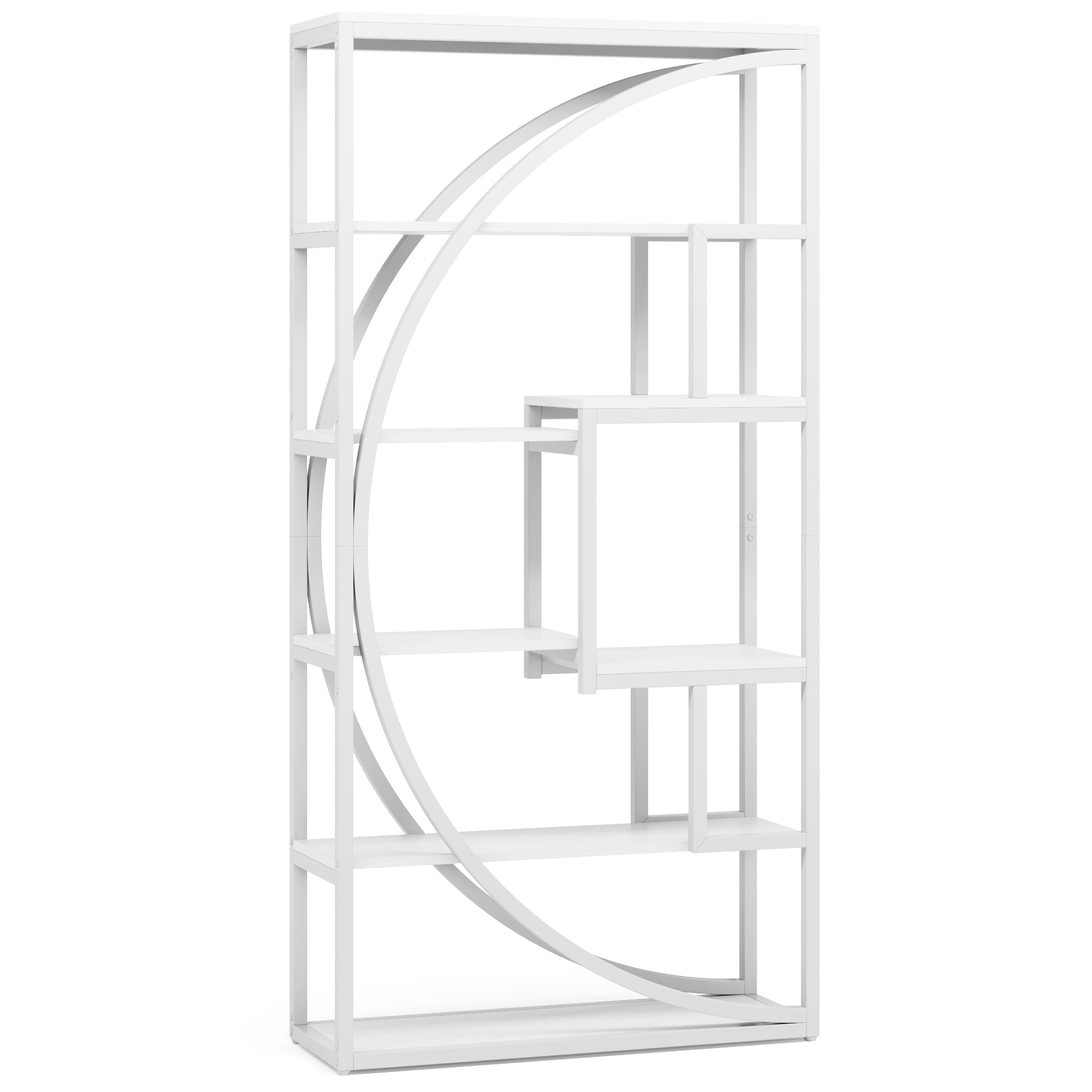 Industrial Bookshelf Bookcase with 8 Open Storage Shelf Tribesigns