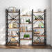 Industrial Bookshelf, Triple Wide 14-Shelves Etagere Bookcase Tribesigns