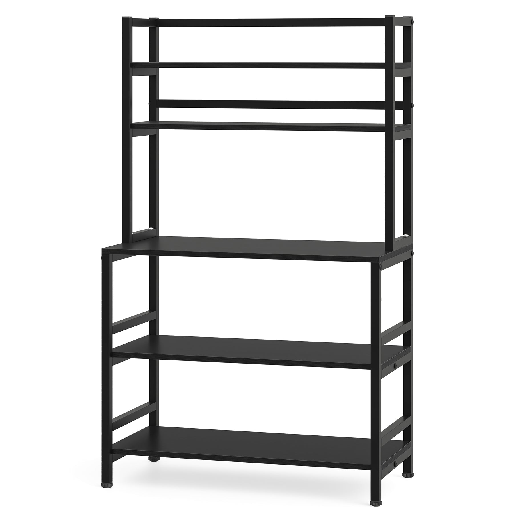 White background image of Tribesigns's Industrial Kitchen Baker's Rack, black color.