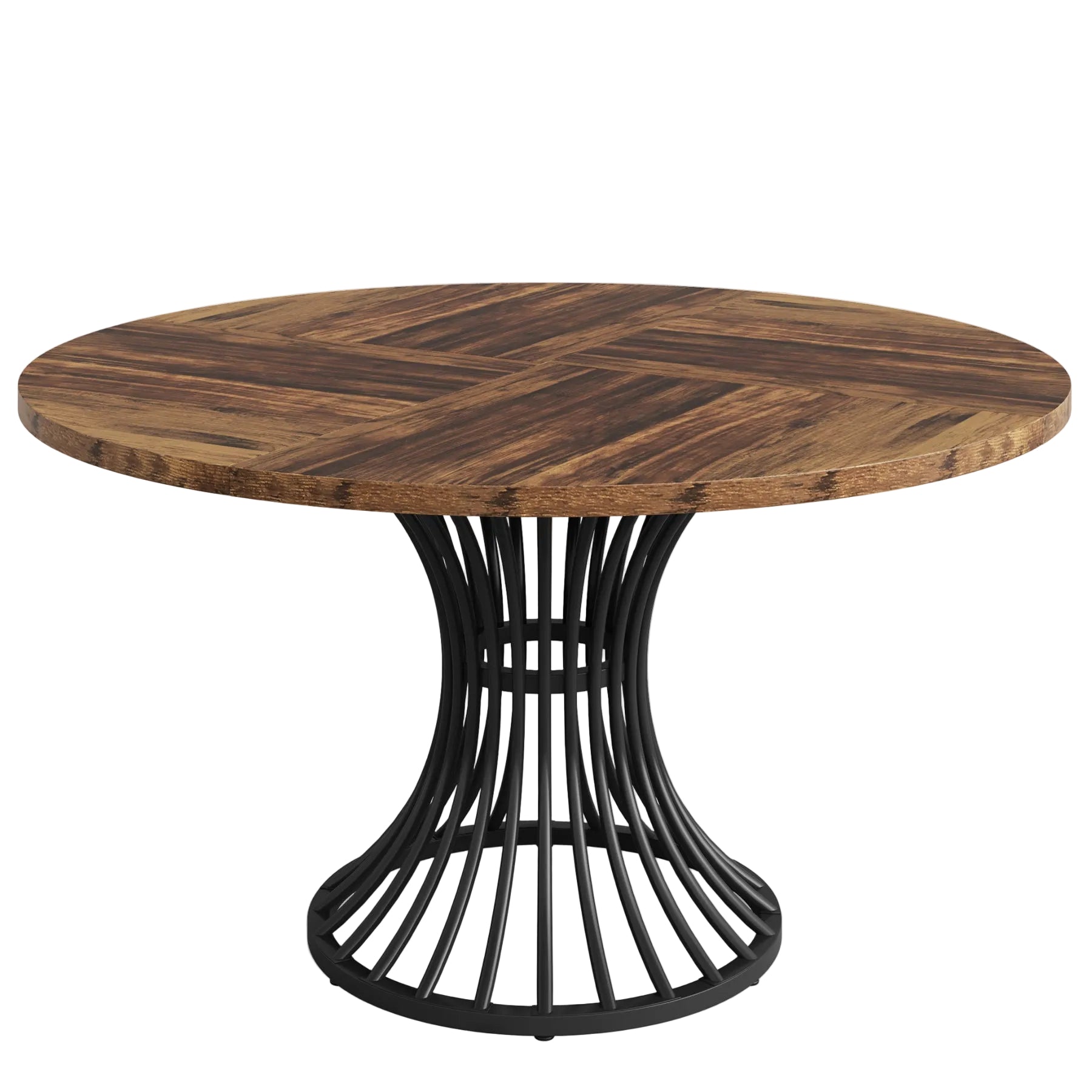 Round Dining Table for 4-6, 47" Farmhouse Circle Kitchen Table Tribesigns