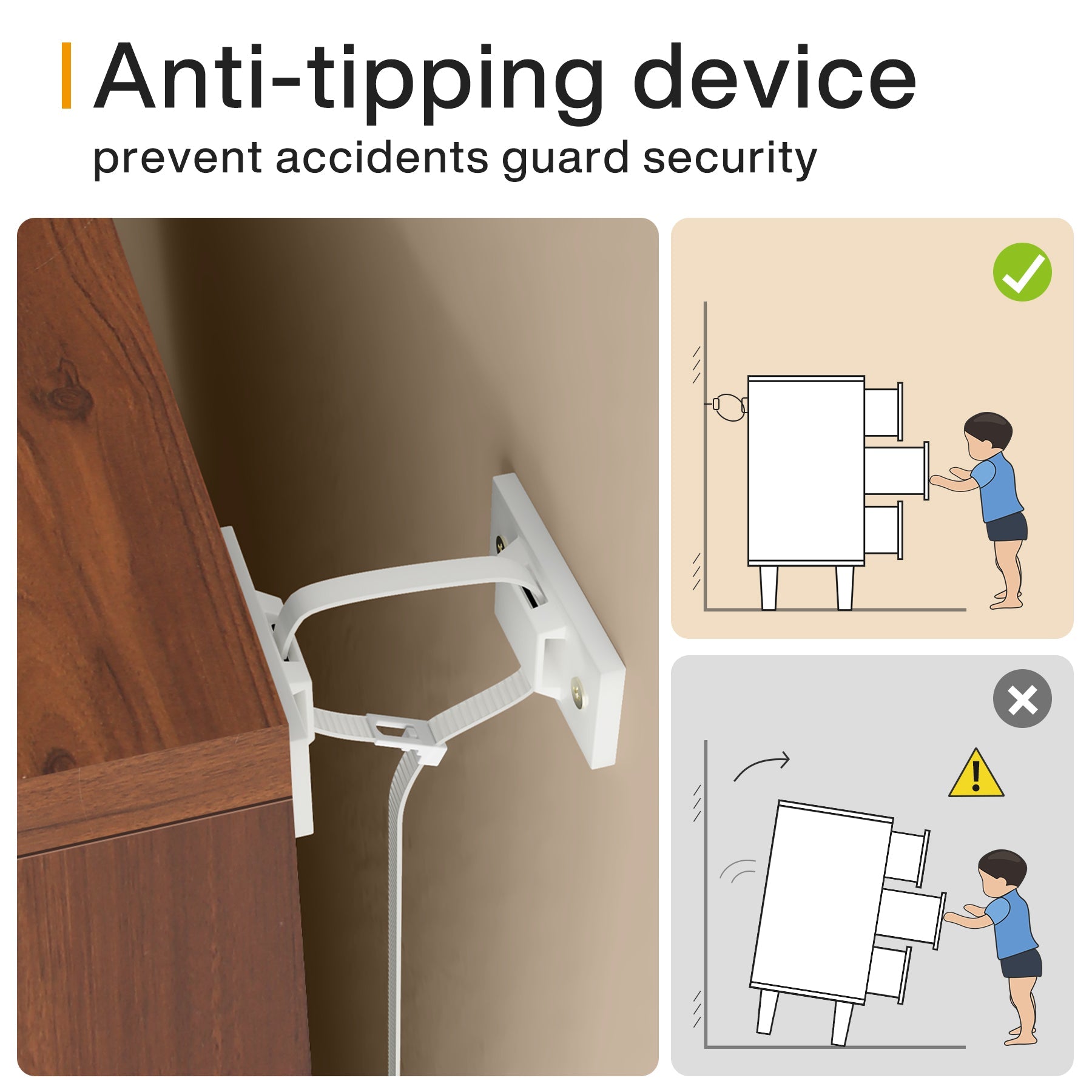 Wood 6 Drawer Chest, Storage Cabinet Dresser with Metal Legs Tribesigns