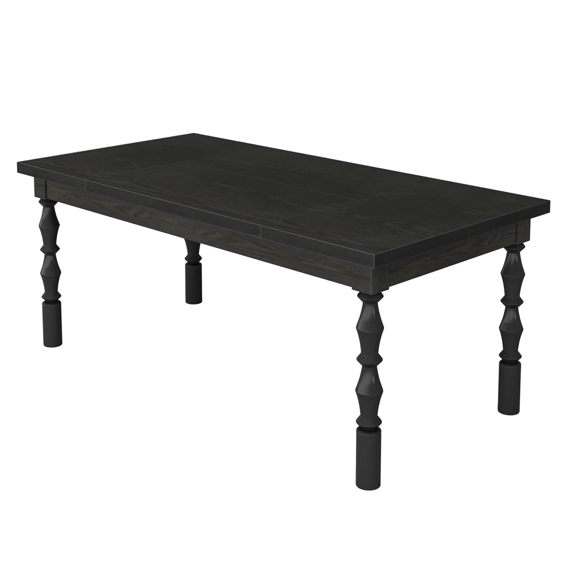 Wood Dining Table, 62” Kitchen Table with Carved Turned Legs for 4-6 People Tribesigns