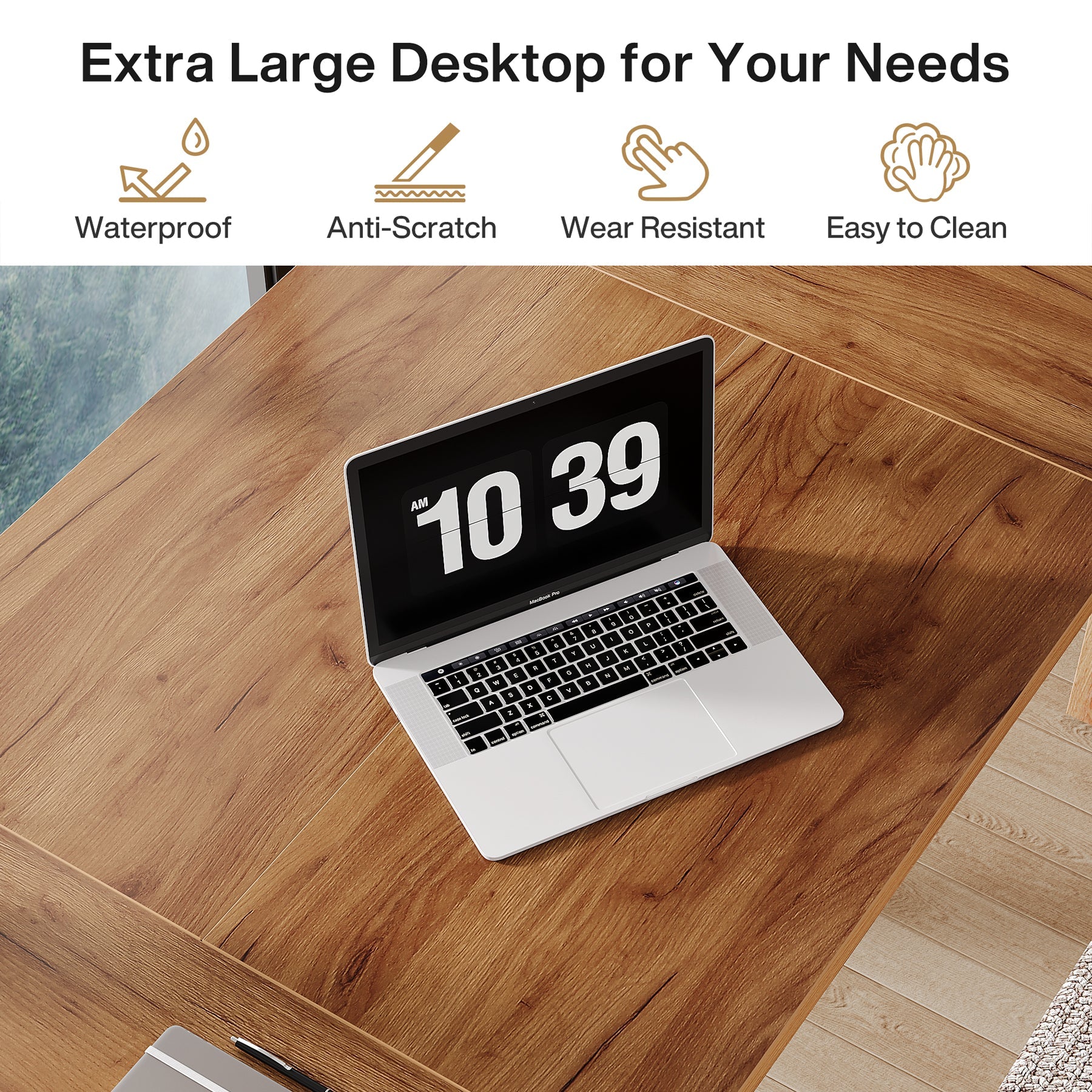 Wood Executive Desk, 70.9" Computer Desk Large Office Desk Tribesigns