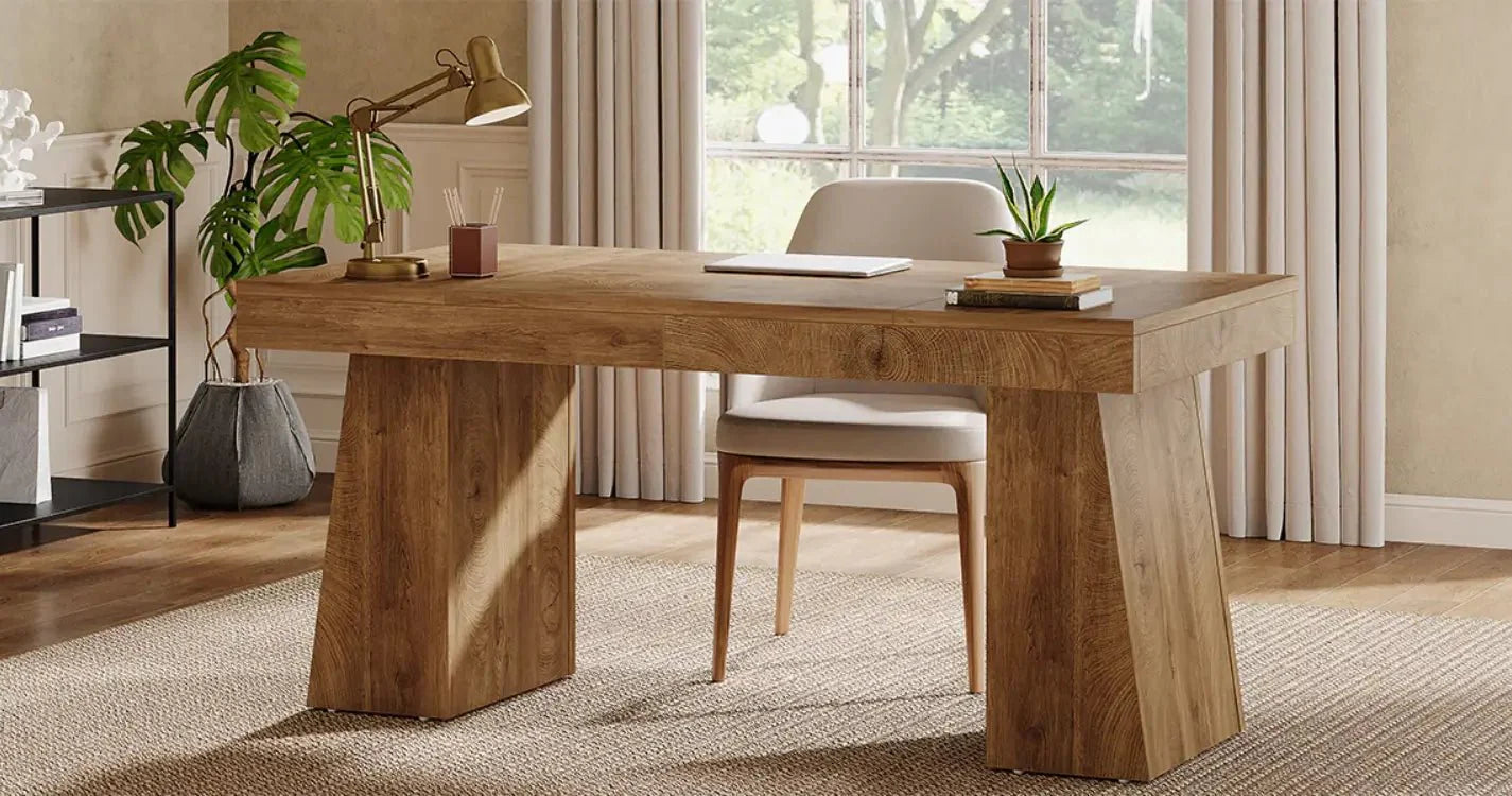 Tribesigns 55" Executive Desk Double Trapezoid For Small Office