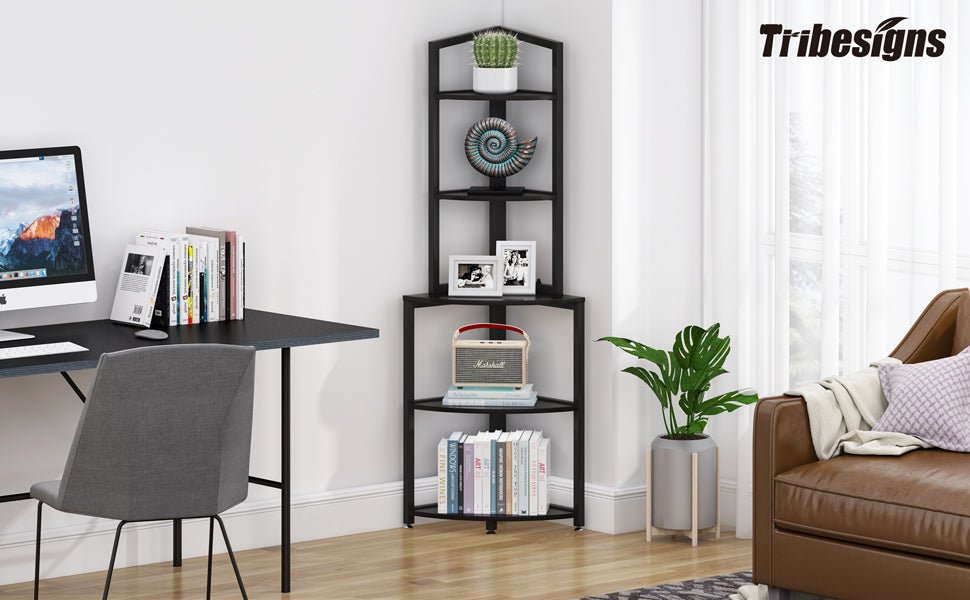 Corner Shelf Ideas saving space for your Home Office - Tribesigns