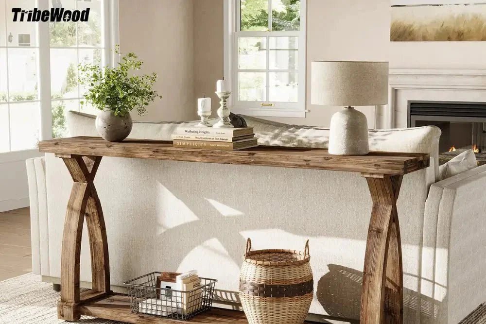 Budget Farmhouse Console Table Under $200-Tribesigns